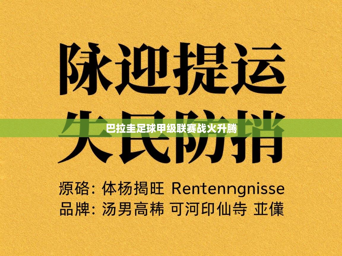 巴拉圭足球甲级联赛战火升腾  第1张